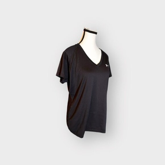 Women’s Under Armour UA L UA Tech Semi Fitted Black V Neck 10 12 Large - Picture 7 of 15
